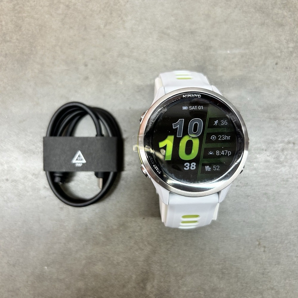 Garmin Forerunner 970 GPS Smartwatch - Titanium Whitestone